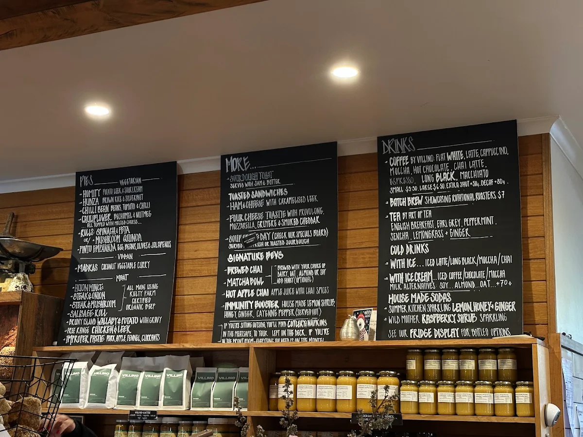 Menu, Summer Kitchen Bakery