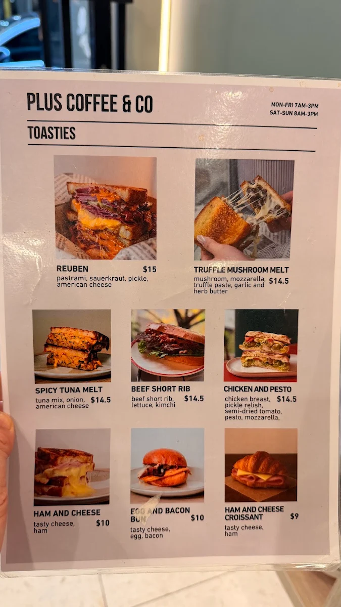 Menu, Plus Coffee & Co