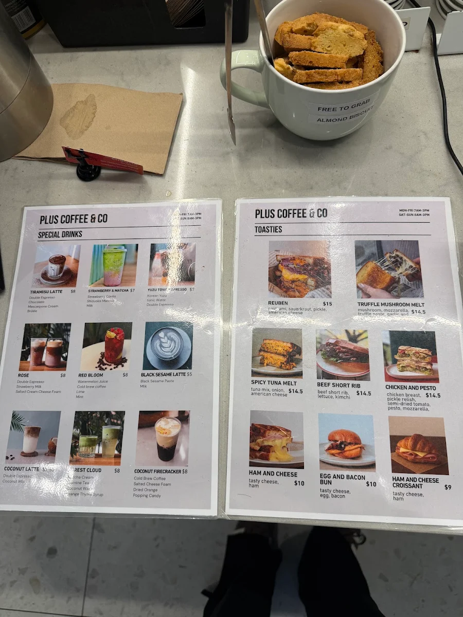 Menu, Plus Coffee & Co