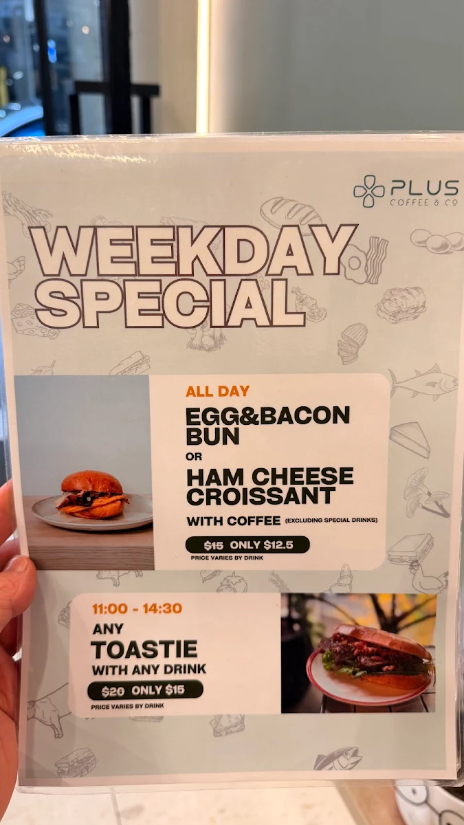 Menu, Plus Coffee & Co