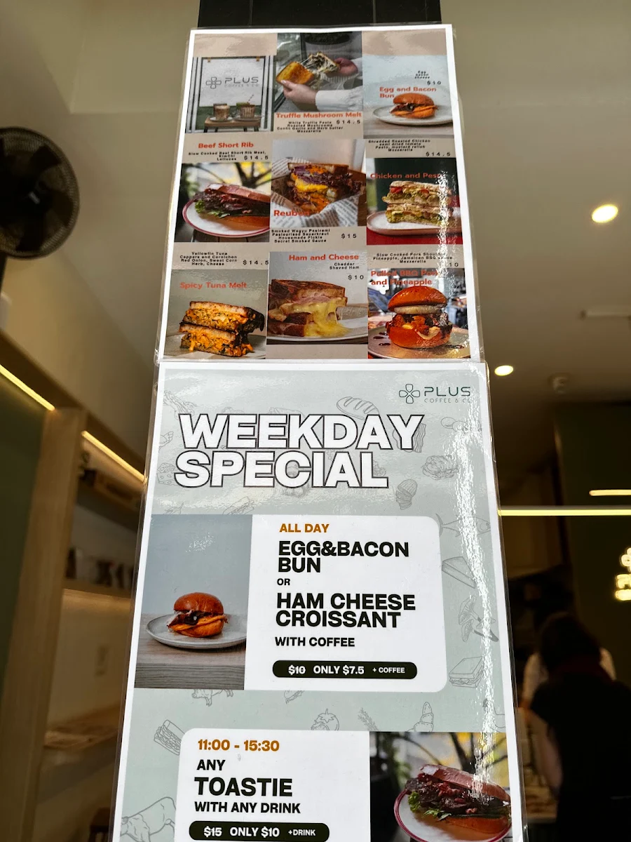 Menu, Plus Coffee & Co