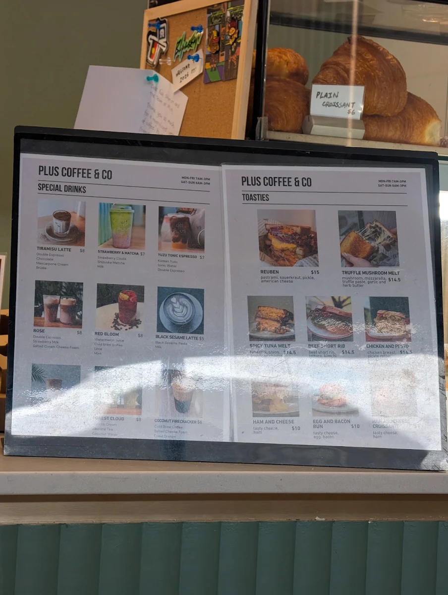 Menu, Plus Coffee & Co