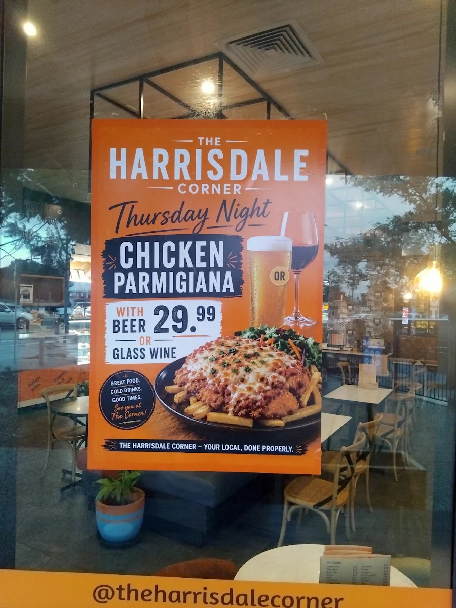Menu, THE HARRISDALE CORNER