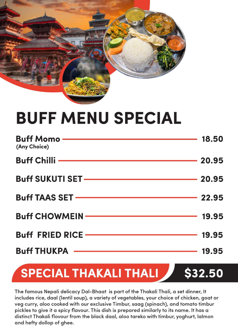 Menu, Magic Momo Kafe West Footscray