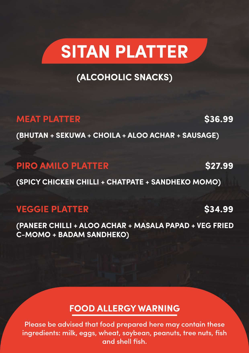 Menu, Magic Momo Kafe West Footscray