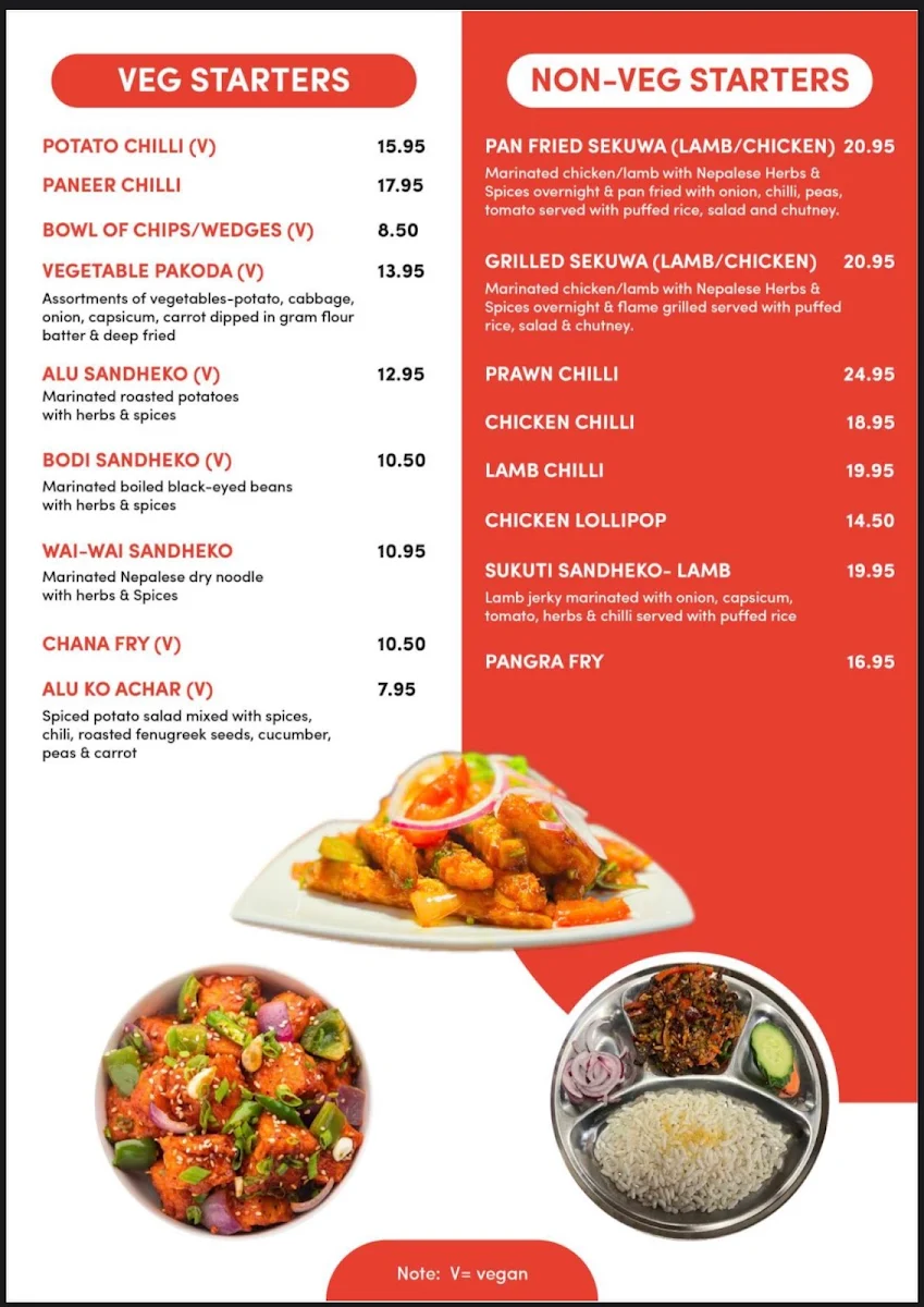 Menu, Magic Momo Kafe West Footscray