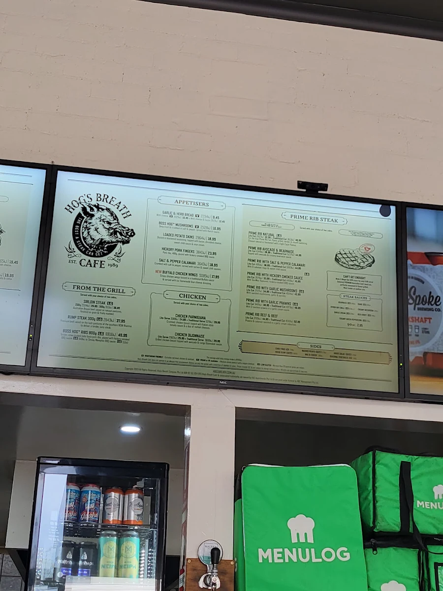 Menu, Hog's Breath Cafe Nelson Bay