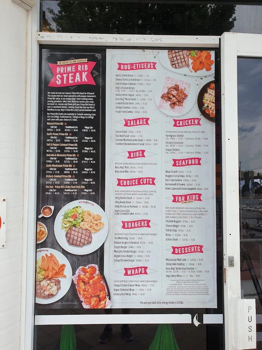 Menu, Hog's Breath Cafe Nelson Bay