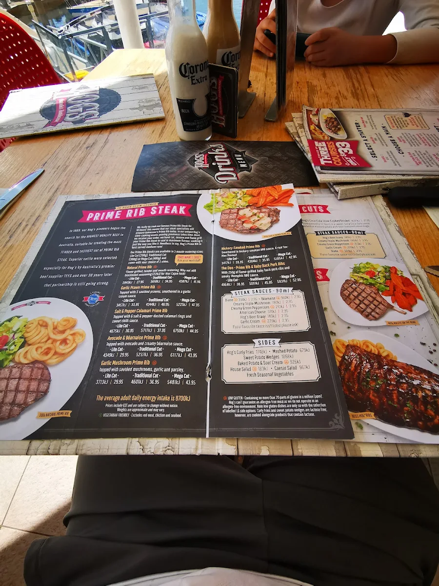 Menu, Hog's Breath Cafe Nelson Bay