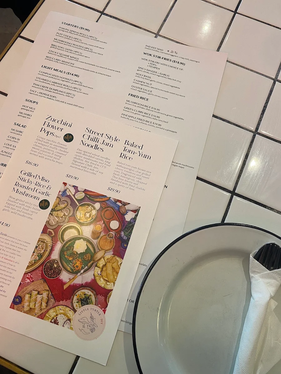 Menu, Little Turtle