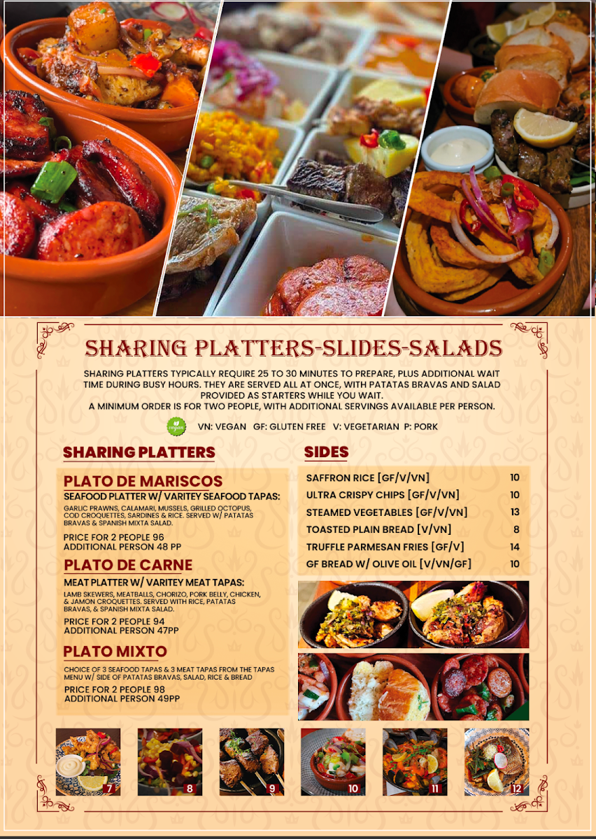 Menu, Lola Cocina Spanish Restaurant Narrabeen