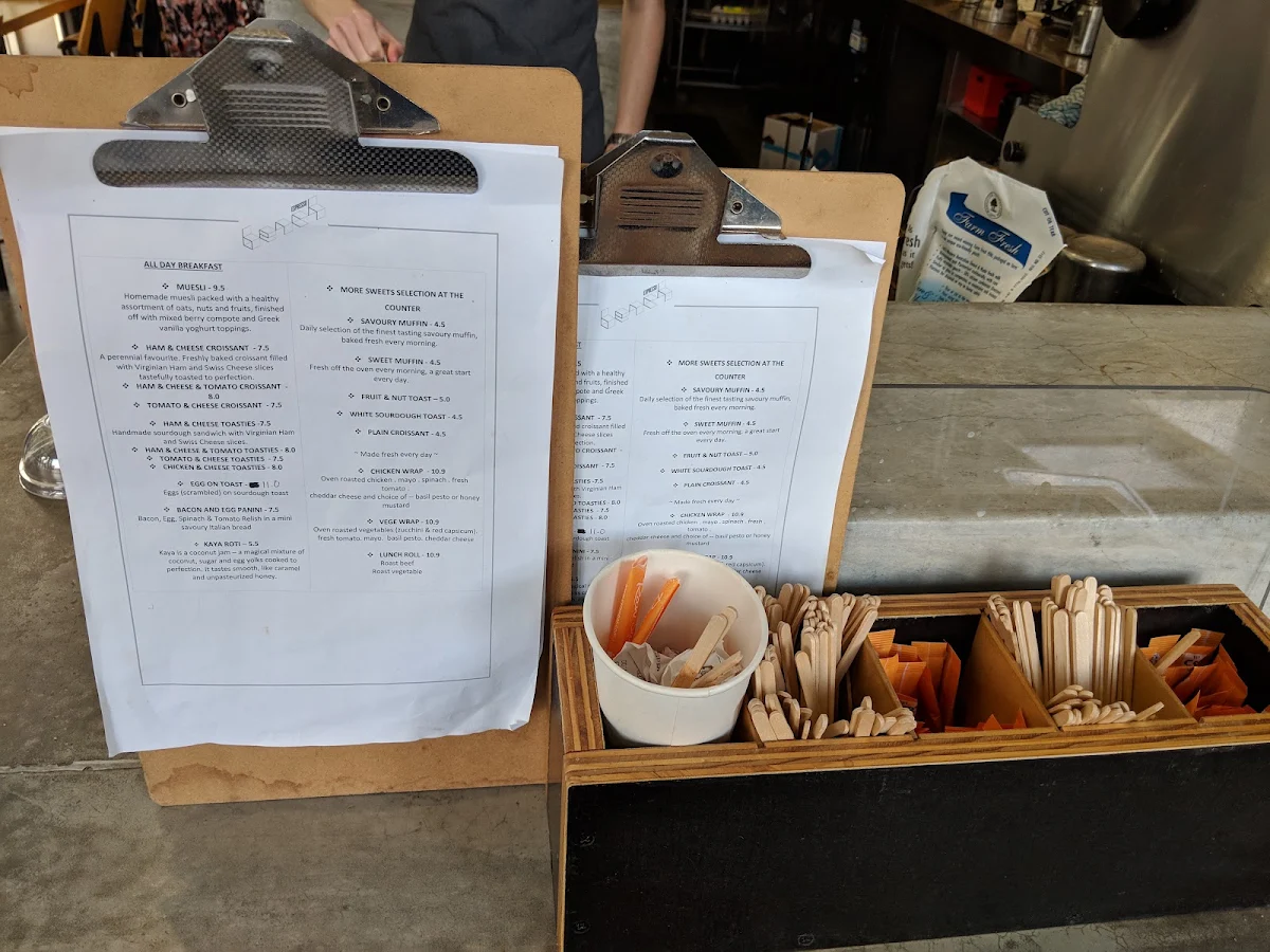 Menu, Bench Espresso