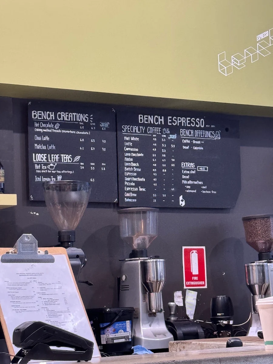 Menu, Bench Espresso
