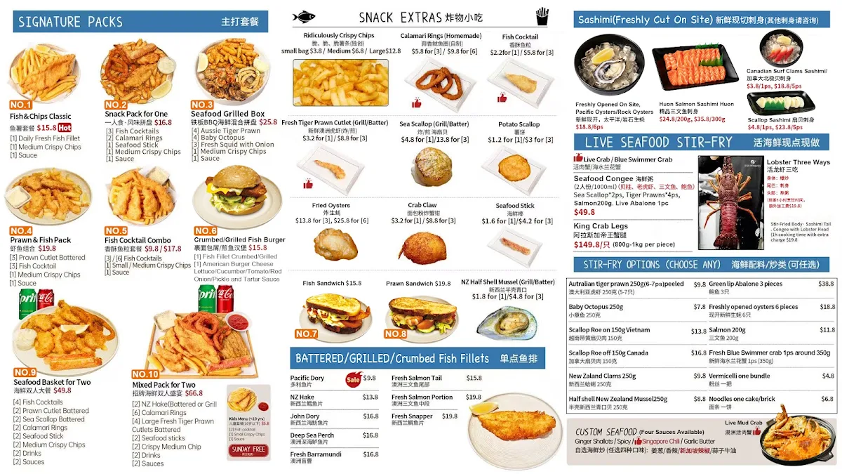 Menu, Fish Moments