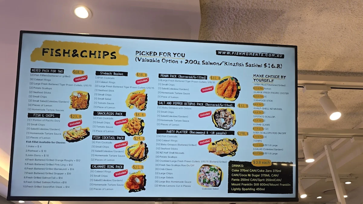 Menu, Fish Moments