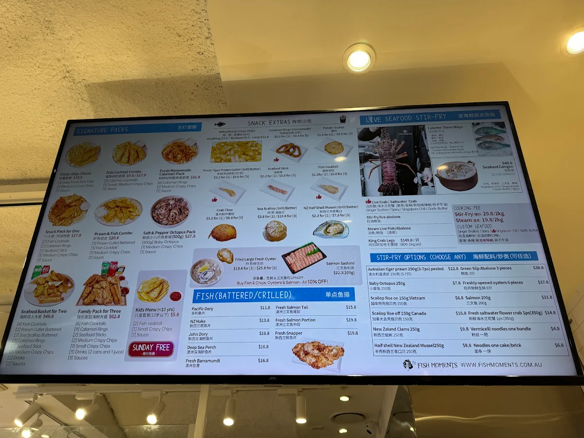 Menu, Fish Moments