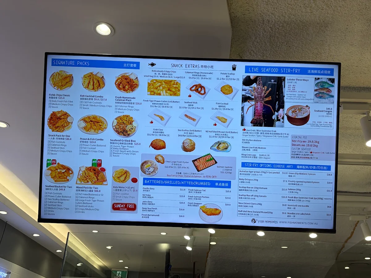 Menu, Fish Moments