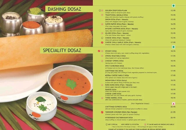 Menu, Sankalp Indian Restaurant