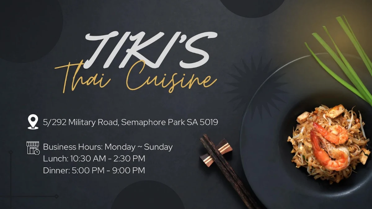 Menu, Tiki's Thai Cuisine