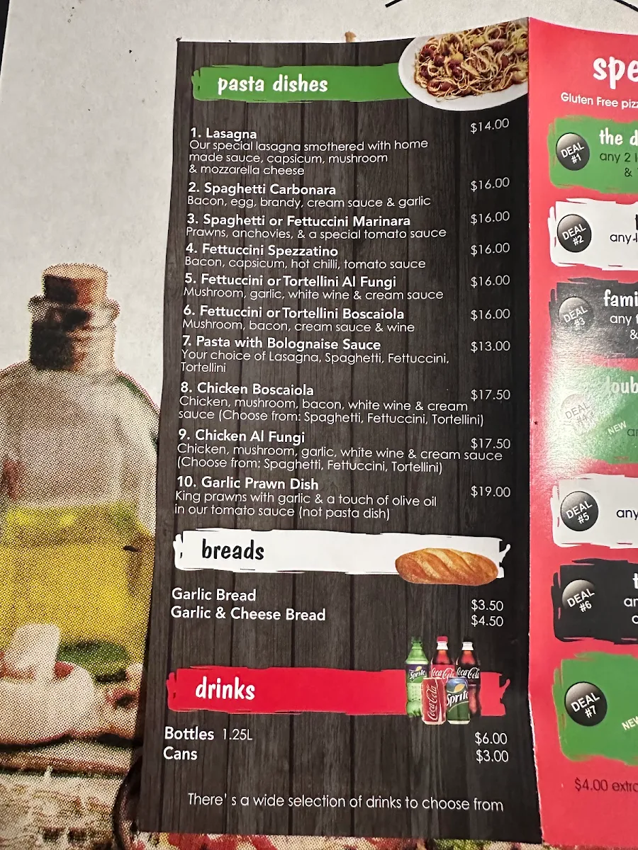 Menu, Oatley Pizza Village