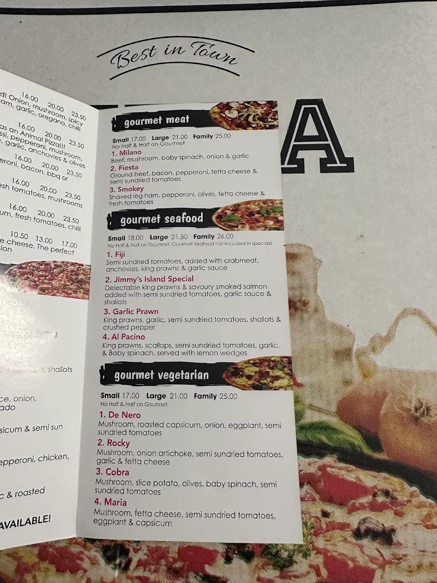 Menu, Oatley Pizza Village