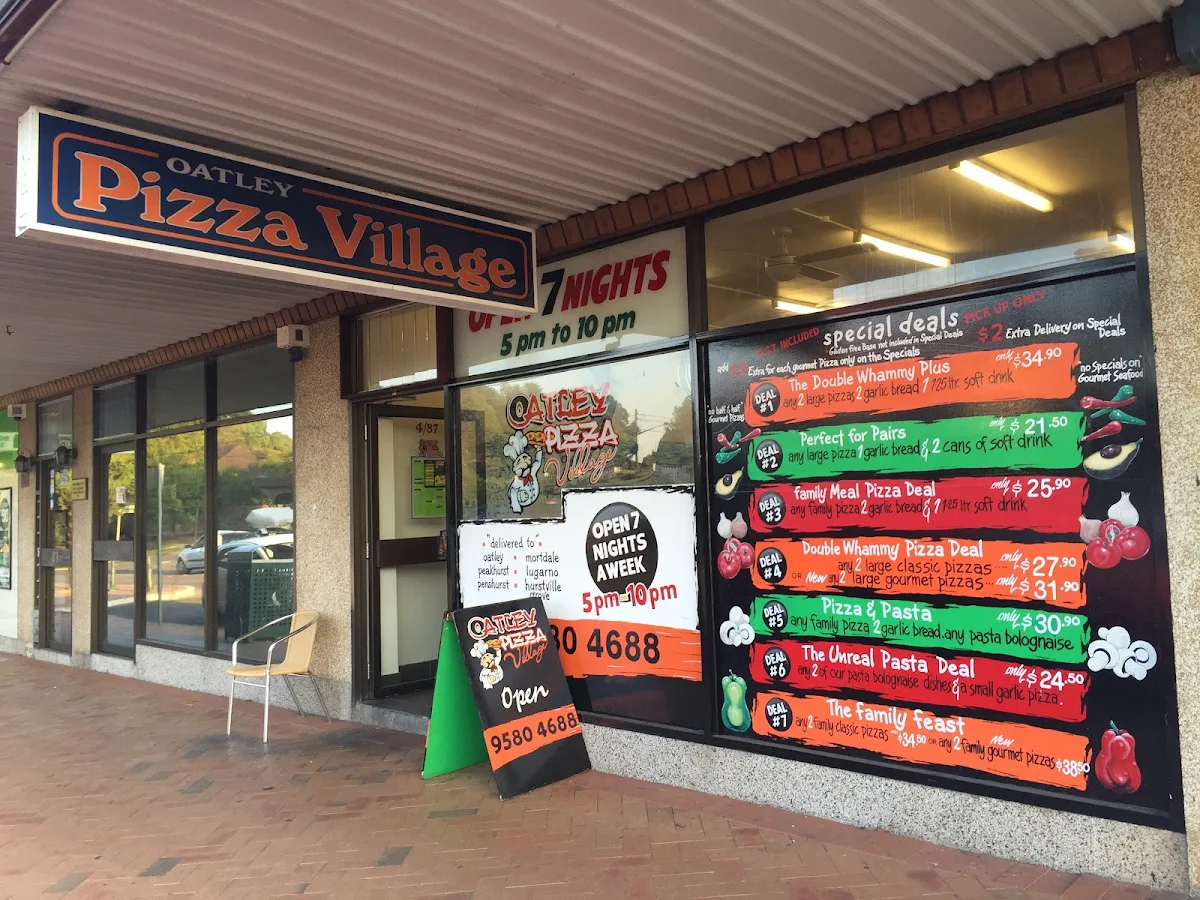 Menu, Oatley Pizza Village