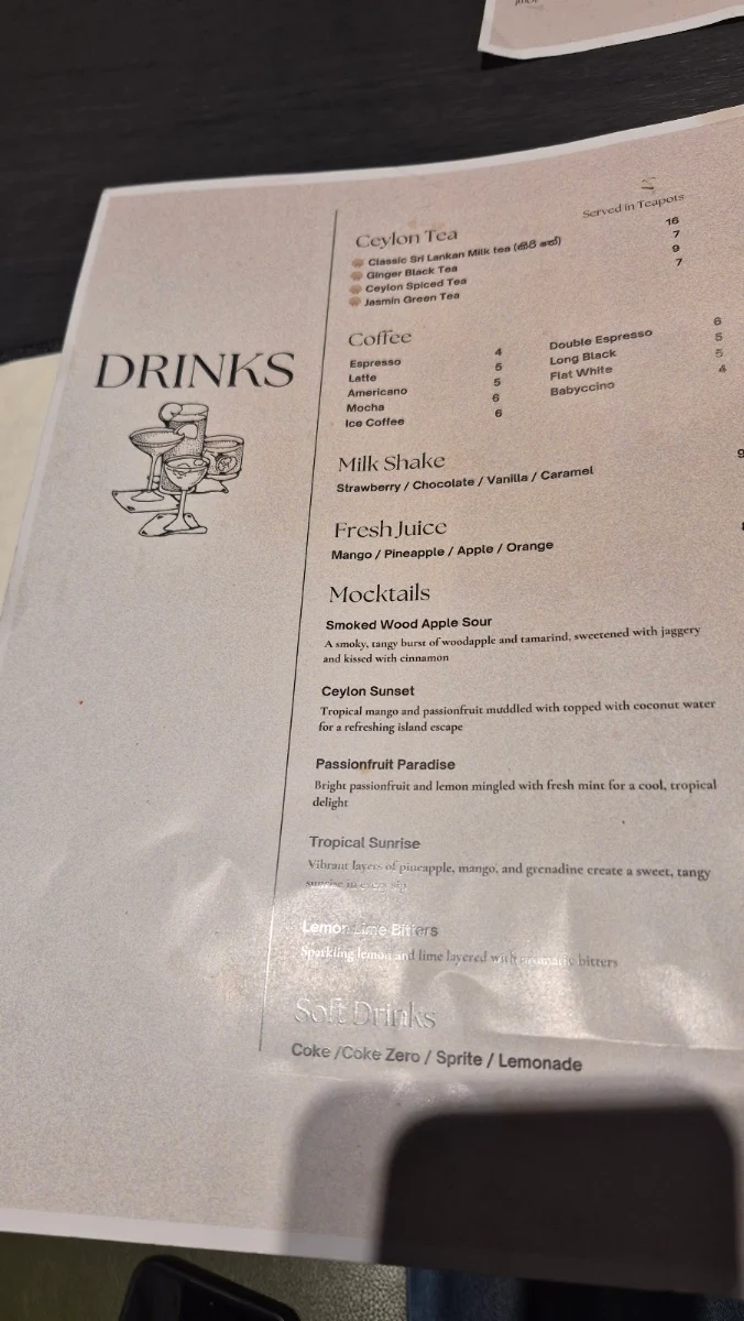Menu, Pearl By P&D