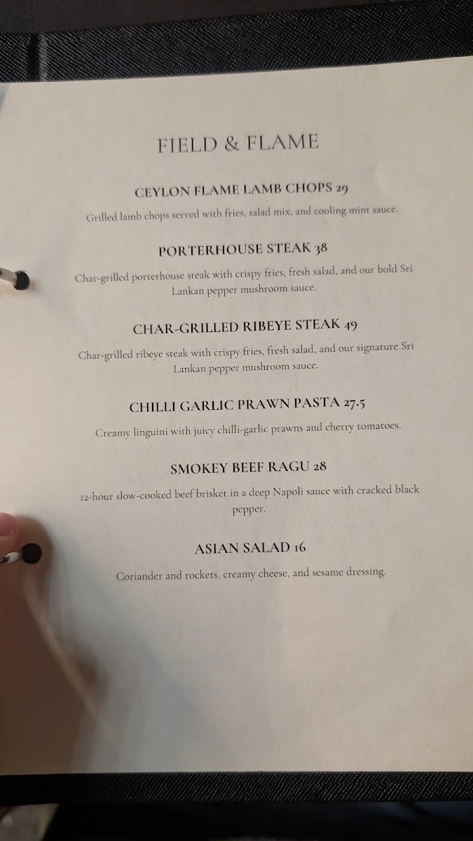 Menu, Pearl By P&D