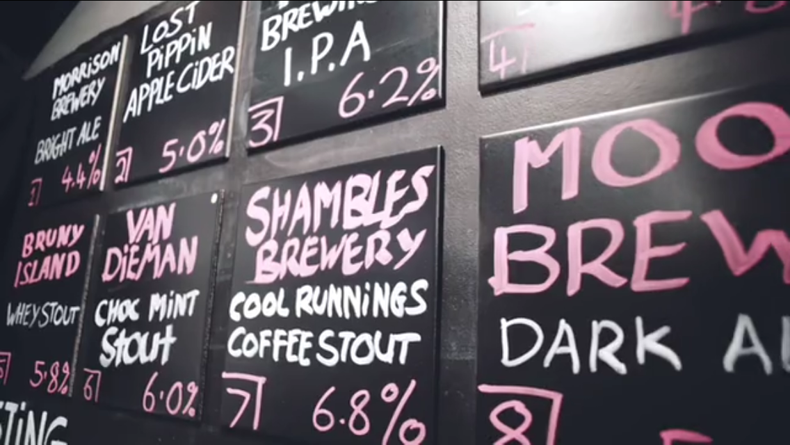 Menu, Tandy's Alehouse
