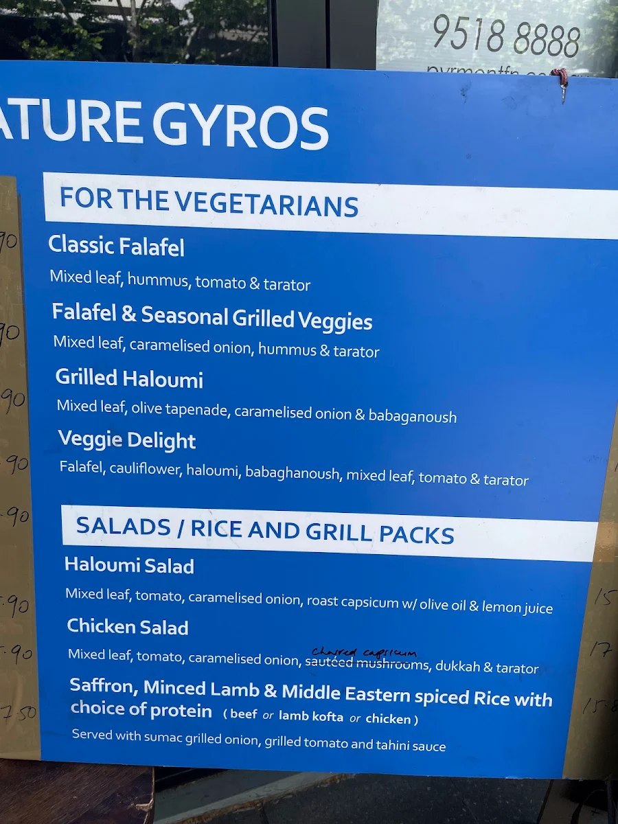 Menu, Souks Mediterranean Street Food