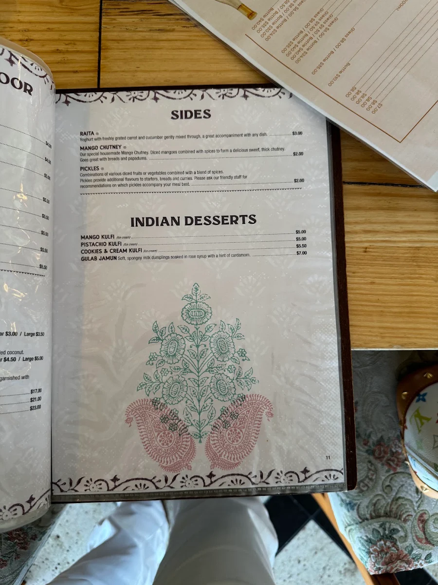 Menu, Bombay Bliss Indian Restaurant - Coolum Beach