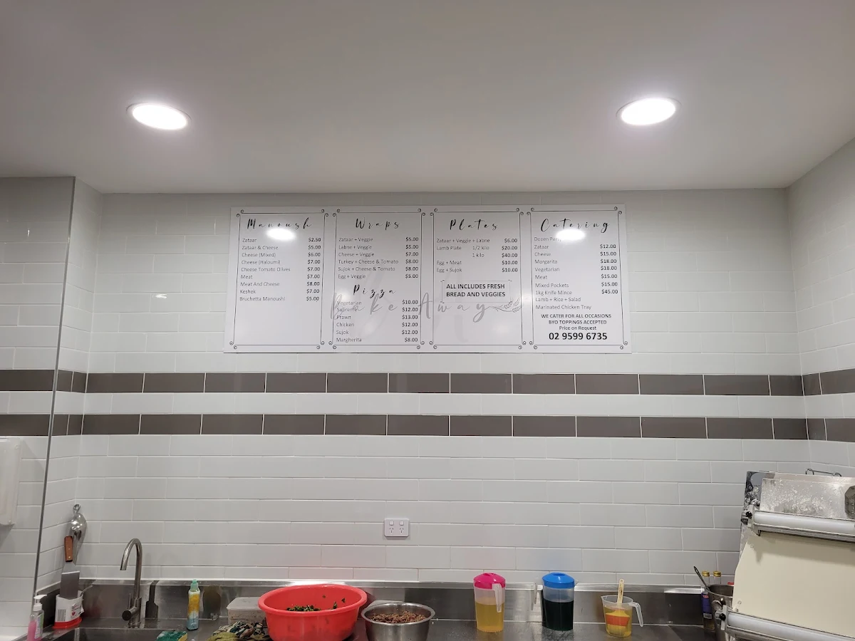 Menu, Bake away