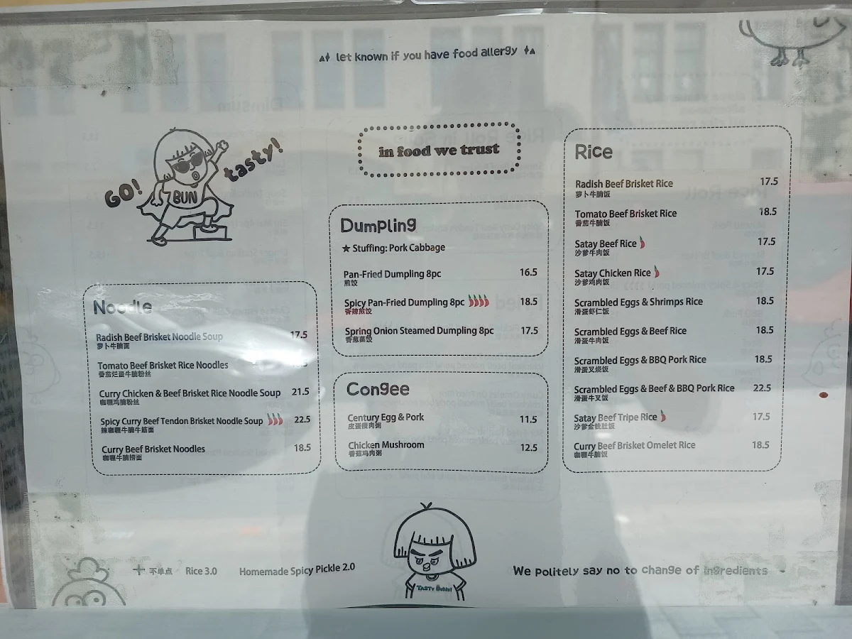 Menu, Tasty Buns