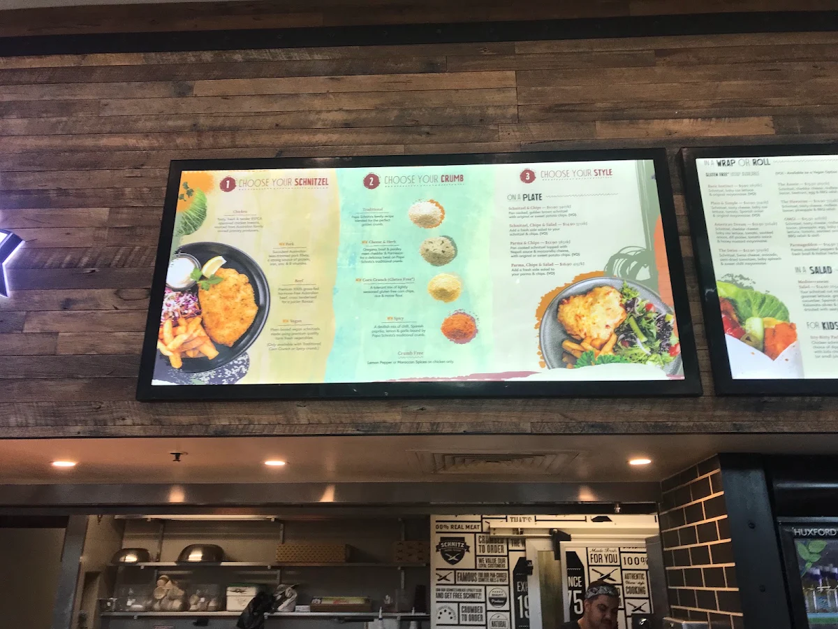 Menu, Schnitz Plenty Valley