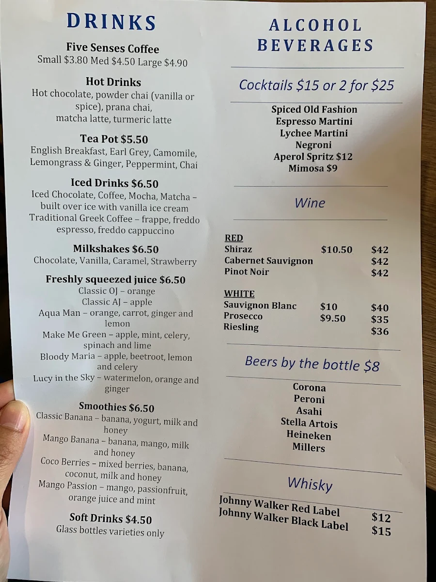 Menu, Paul and Sons Eatery