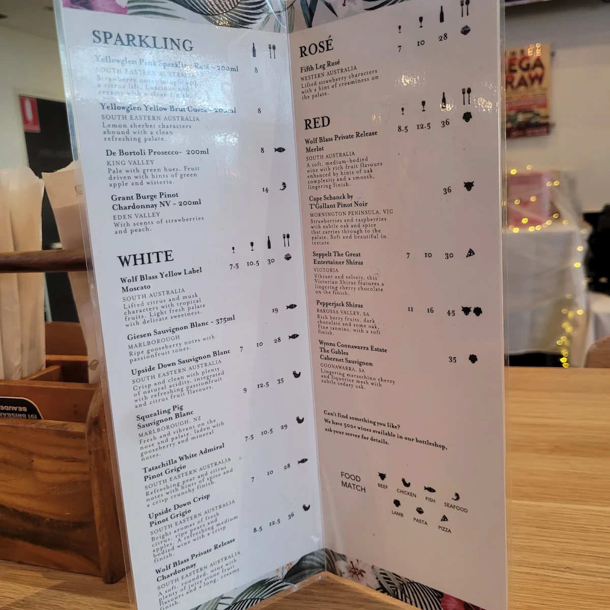 Menu, Railway Hotel Beaudesert