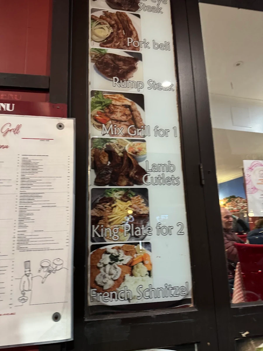 Menu, Europe Grill