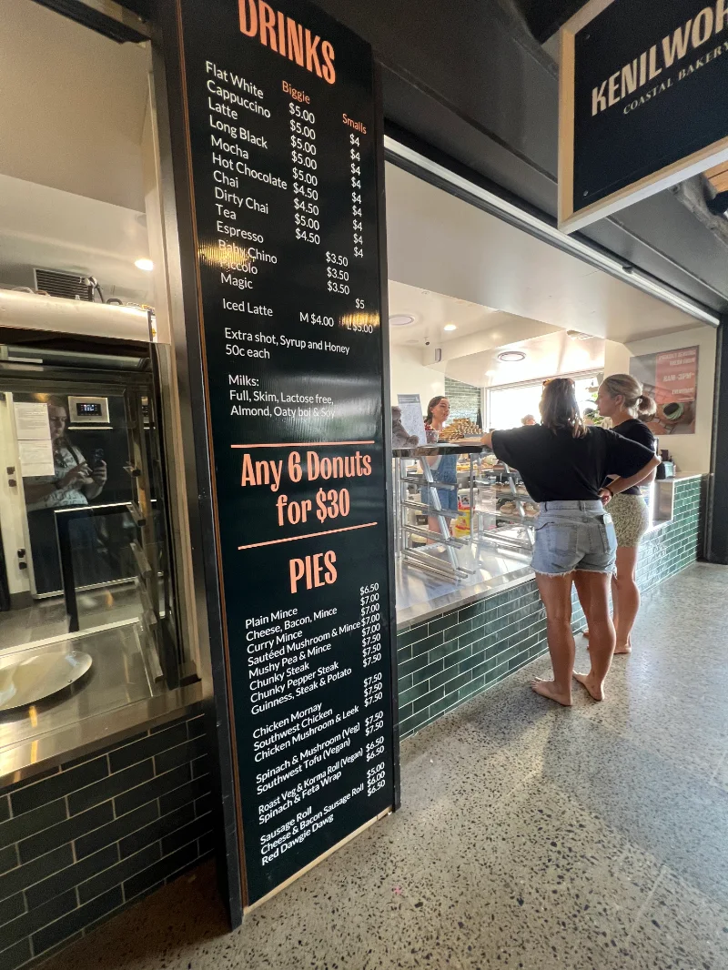 Menu, Kenilworth Coastal Bakery