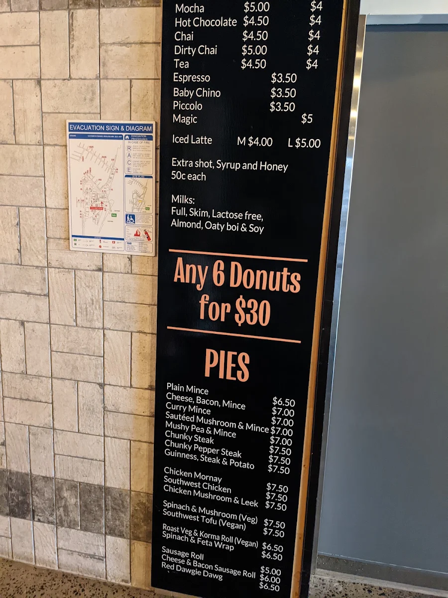 Menu, Kenilworth Coastal Bakery