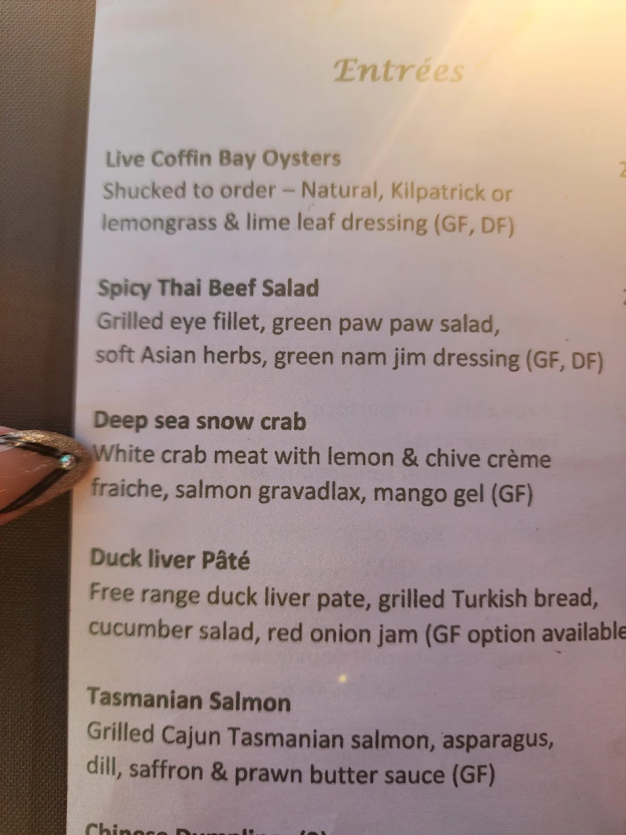 Menu, Bali Hai Cafe & Restaurant