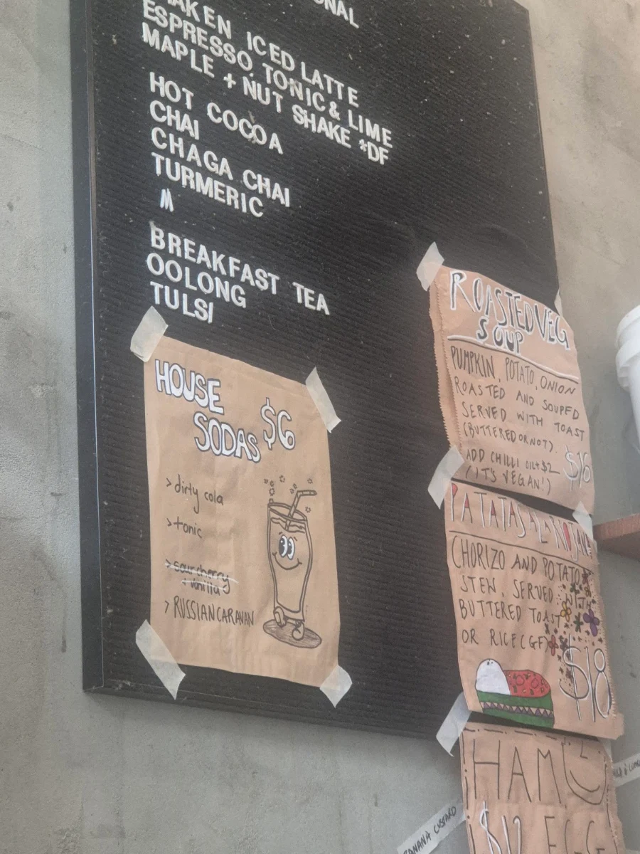 Menu, Barrio Collective Coffee