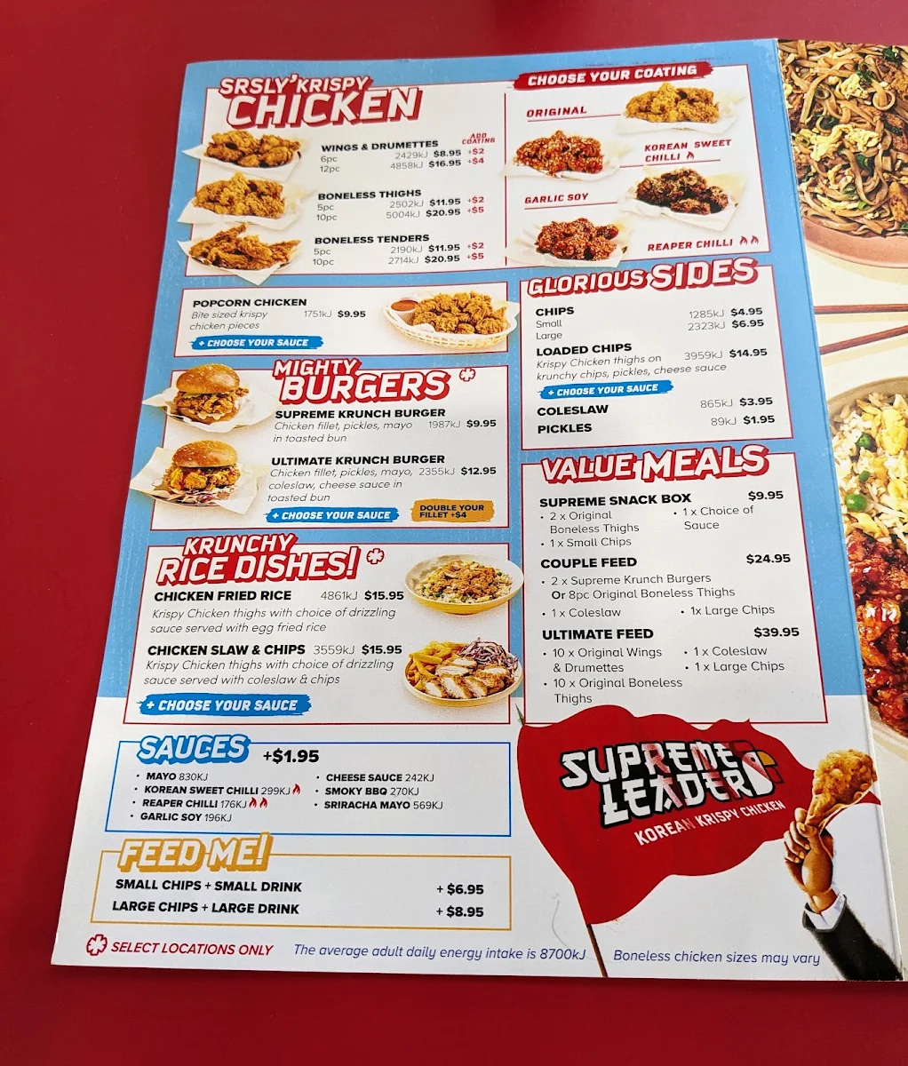Menu, Noodle Box™ Bracken Ridge