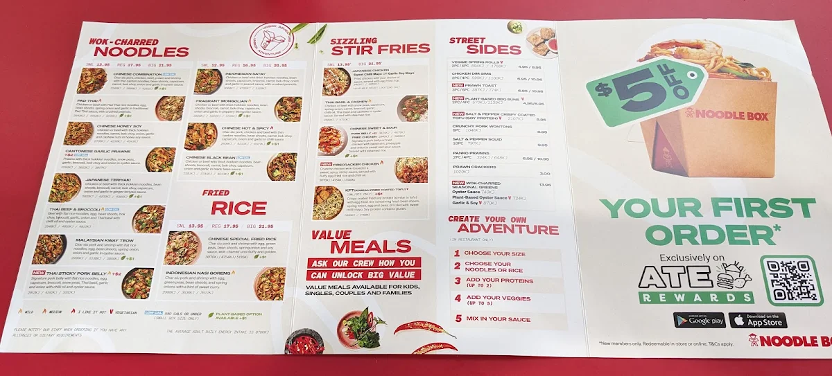 Menu, Noodle Box™ Bracken Ridge