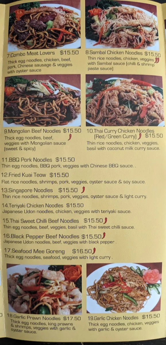 Menu, Orient Town
