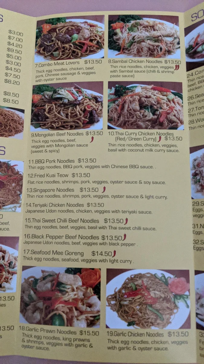 Menu, Orient Town