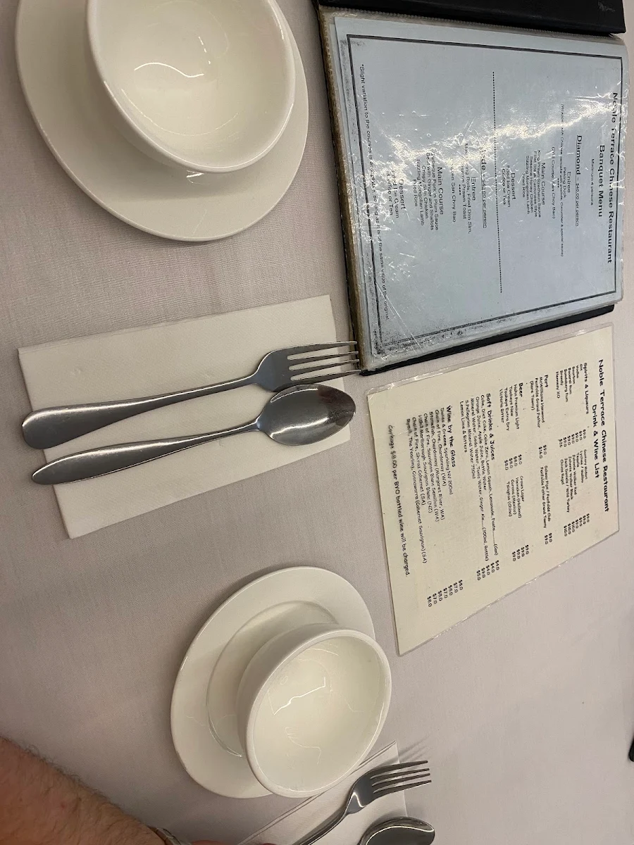 Menu, Noble Terrace Chinese restaurant
