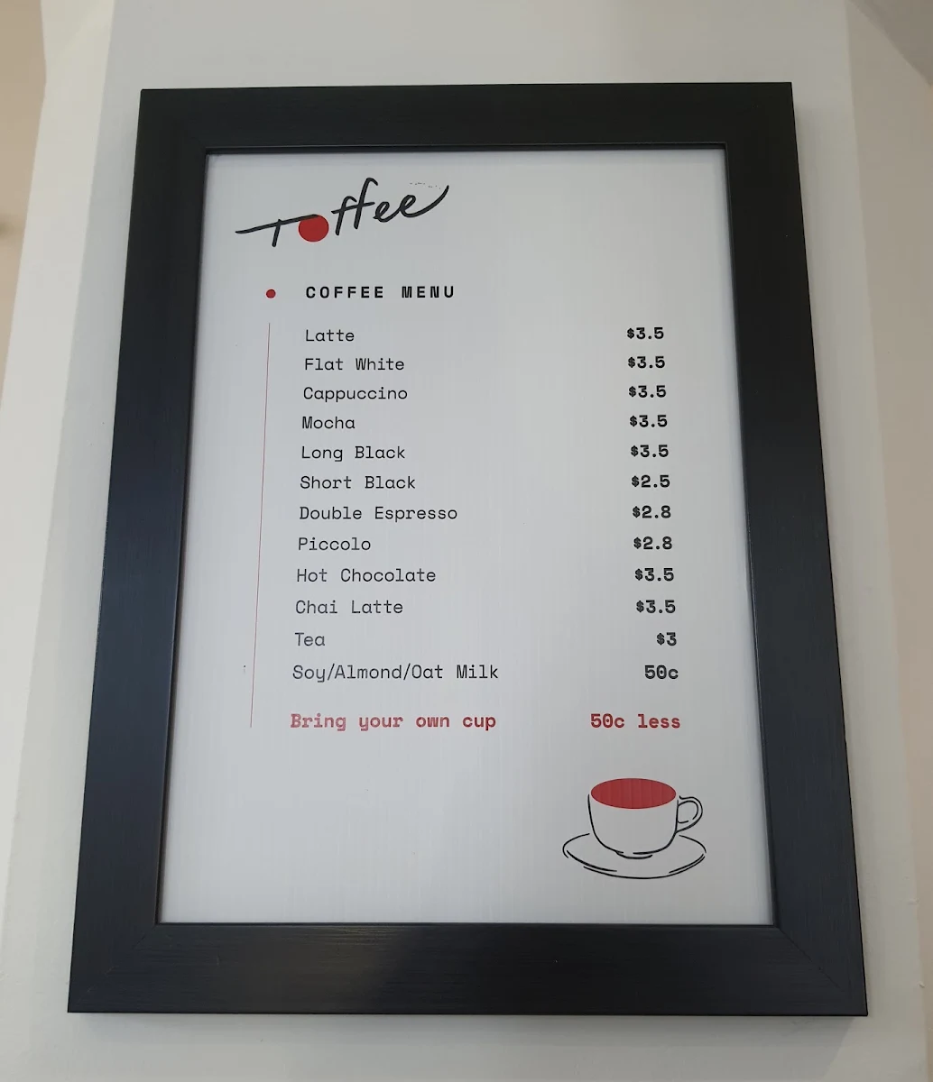 Menu, Toffee Coffee