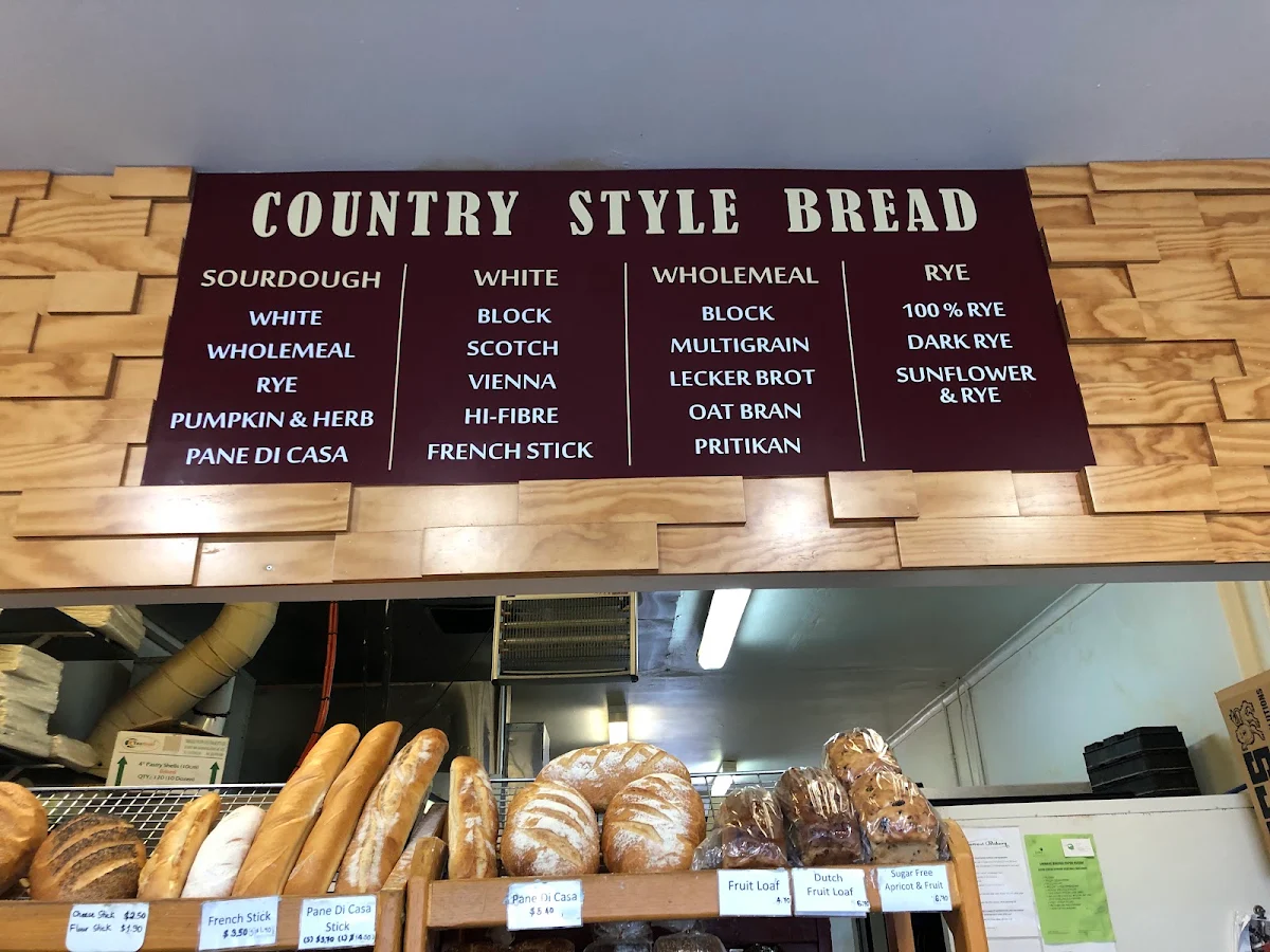Menu, Harvest Bakery