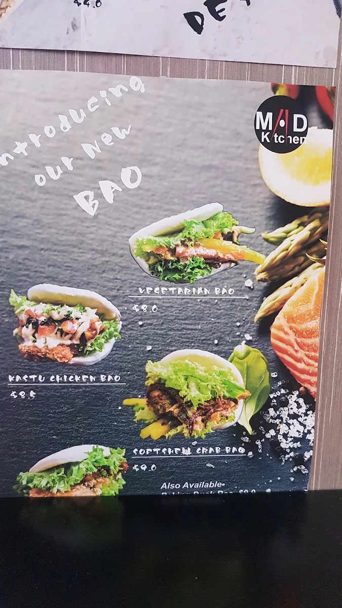 Menu, Mad Kitchen Sushi