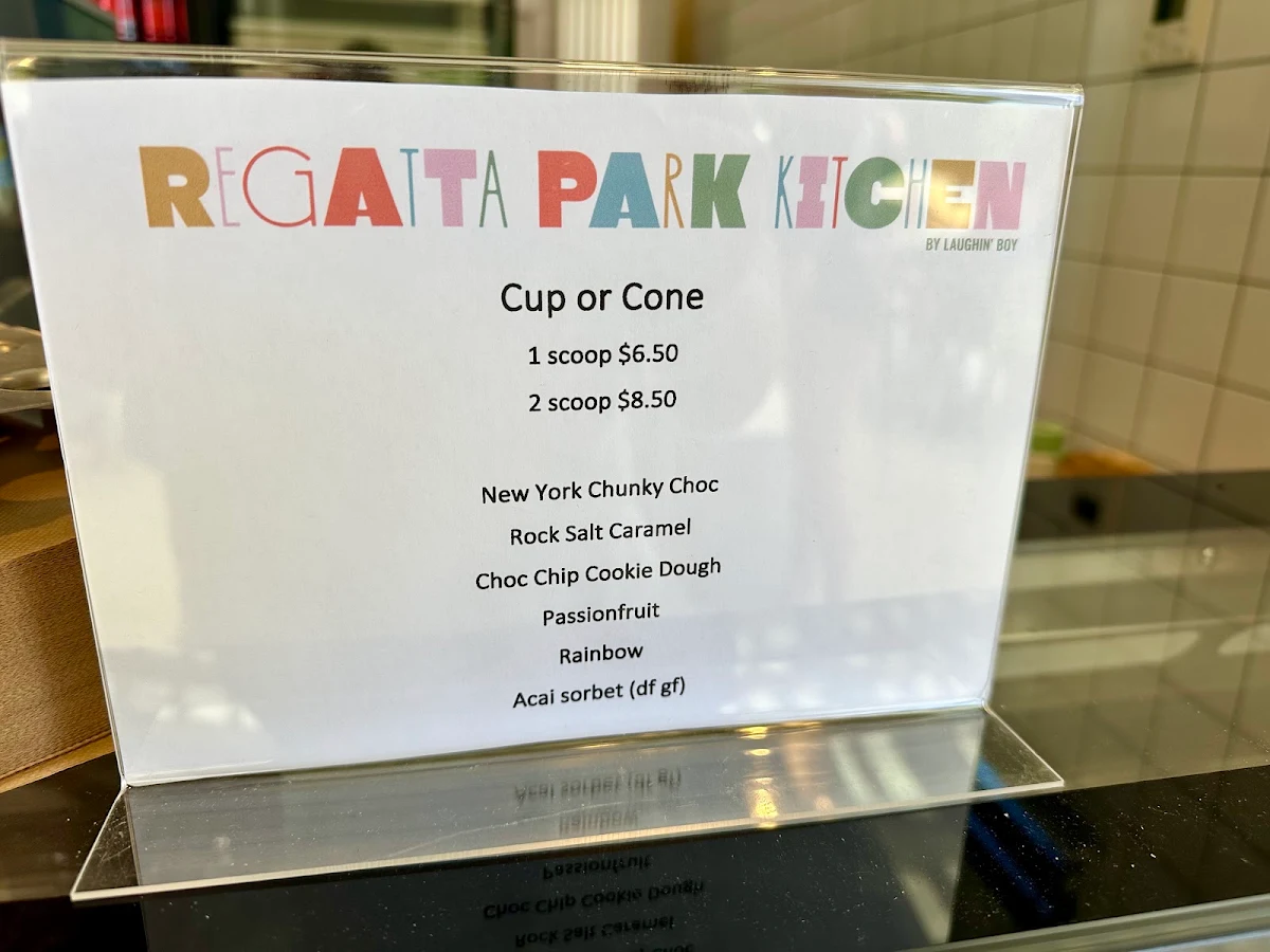 Menu, Regatta Park Kitchen